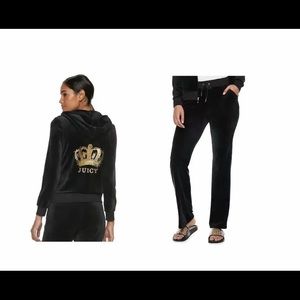 NWT Juicy Couture Velour Tracksuit Black size XS